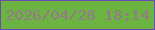 文字の大きさ：4、枠の色：6c4bae、背景の色：6bb442、文字の色：94788c 無料ブログパーツのブログ時計