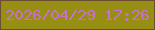 文字の大きさ：1、枠の色：6c4f33、背景の色：968f13、文字の色：c672cd 無料ブログパーツのブログ時計