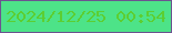 文字の大きさ：4、枠の色：6c5390、背景の色：4de388、文字の色：5cce32 無料ブログパーツのブログ時計