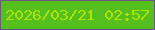 文字の大きさ：5、枠の色：6c5683、背景の色：55c01d、文字の色：ade407 無料ブログパーツのブログ時計