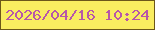 文字の大きさ：3、枠の色：6c571a、背景の色：f9ed60、文字の色：b757a9 無料ブログパーツのブログ時計
