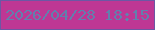 文字の大きさ：4、枠の色：6c57a4、背景の色：be3794、文字の色：6280ad 無料ブログパーツのブログ時計