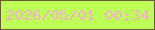 文字の大きさ：4、枠の色：6c5938、背景の色：bdff56、文字の色：f8adce 無料ブログパーツのブログ時計