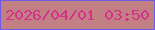 文字の大きさ：2、枠の色：6c5be4、背景の色：c28085、文字の色：d5318c 無料ブログパーツのブログ時計