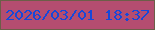 文字の大きさ：1、枠の色：6c5e48、背景の色：b44d70、文字の色：1648d9 無料ブログパーツのブログ時計