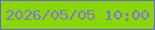 文字の大きさ：5、枠の色：6c60e4、背景の色：87d804、文字の色：8372df 無料ブログパーツのブログ時計