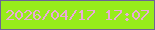 文字の大きさ：1、枠の色：6c6594、背景の色：97ec1b、文字の色：eaa9d8 無料ブログパーツのブログ時計