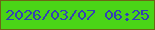 文字の大きさ：4、枠の色：6c6615、背景の色：4ad417、文字の色：3341b4 無料ブログパーツのブログ時計