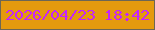 文字の大きさ：2、枠の色：6c6655、背景の色：e49a0e、文字の色：c525fa 無料ブログパーツのブログ時計