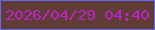 文字の大きさ：3、枠の色：6c67fc、背景の色：603d34、文字の色：bc22c7 無料ブログパーツのブログ時計