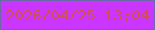 文字の大きさ：3、枠の色：6c68aa、背景の色：cb36ff、文字の色：cf504e 無料ブログパーツのブログ時計