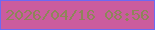 文字の大きさ：1、枠の色：6c69f3、背景の色：cb5c9e、文字の色：8e8559 無料ブログパーツのブログ時計