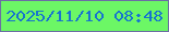 文字の大きさ：2、枠の色：6c6ea4、背景の色：6cf765、文字の色：1774cf 無料ブログパーツのブログ時計