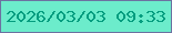 文字の大きさ：3、枠の色：6c72a1、背景の色：6ceccb、文字の色：049d7f 無料ブログパーツのブログ時計