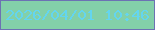 文字の大きさ：3、枠の色：6c72b3、背景の色：83d0a9、文字の色：64d5ef 無料ブログパーツのブログ時計