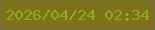 文字の大きさ：2、枠の色：6c7441、背景の色：7e7119、文字の色：8cac26 無料ブログパーツのブログ時計
