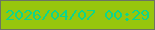 文字の大きさ：1、枠の色：6c7462、背景の色：97c60d、文字の色：0dd68b 無料ブログパーツのブログ時計