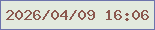 文字の大きさ：5、枠の色：6c74ac、背景の色：e2eade、文字の色：8b584f 無料ブログパーツのブログ時計