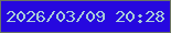 文字の大きさ：2、枠の色：6c7564、背景の色：2608df、文字の色：a8cbd8 無料ブログパーツのブログ時計