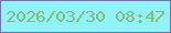 文字の大きさ：2、枠の色：6c75a9、背景の色：91f3f7、文字の色：82bd7b 無料ブログパーツのブログ時計