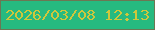 文字の大きさ：5、枠の色：6c7753、背景の色：26ba80、文字の色：cfc73b 無料ブログパーツのブログ時計