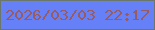 文字の大きさ：2、枠の色：6c776c、背景の色：6681f8、文字の色：995b62 無料ブログパーツのブログ時計