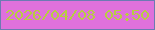 文字の大きさ：2、枠の色：6c7ab3、背景の色：df71dc、文字の色：b8cd42 無料ブログパーツのブログ時計