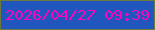 文字の大きさ：2、枠の色：6c7b3d、背景の色：2056be、文字の色：fc06bb 無料ブログパーツのブログ時計