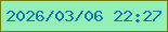 文字の大きさ：5、枠の色：6c7c11、背景の色：93f0b7、文字の色：1576ae 無料ブログパーツのブログ時計