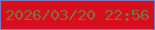 文字の大きさ：5、枠の色：6c7fcb、背景の色：d80e1e、文字の色：7f733c 無料ブログパーツのブログ時計