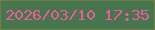 文字の大きさ：4、枠の色：6c8142、背景の色：47754f、文字の色：ec5d98 無料ブログパーツのブログ時計