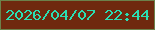 文字の大きさ：1、枠の色：6c814b、背景の色：6f290f、文字の色：2adfb4 無料ブログパーツのブログ時計