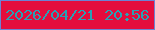 文字の大きさ：1、枠の色：6c82d3、背景の色：e40d3d、文字の色：29a1b4 無料ブログパーツのブログ時計