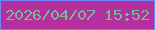 文字の大きさ：3、枠の色：6c85f9、背景の色：b62f9f、文字の色：78ba98 無料ブログパーツのブログ時計