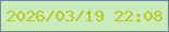 文字の大きさ：1、枠の色：6c86a4、背景の色：caebba、文字の色：b9c627 無料ブログパーツのブログ時計