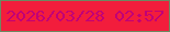 文字の大きさ：2、枠の色：6c8861、背景の色：f21d3c、文字の色：c10077 無料ブログパーツのブログ時計