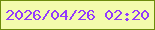 文字の大きさ：1、枠の色：6c8a0b、背景の色：f3fbac、文字の色：933afd 無料ブログパーツのブログ時計