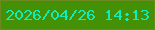文字の大きさ：5、枠の色：6c8a20、背景の色：449105、文字の色：11ecb8 無料ブログパーツのブログ時計