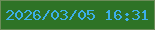 文字の大きさ：1、枠の色：6c8c59、背景の色：2e7326、文字の色：3cafe8 無料ブログパーツのブログ時計