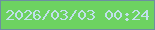 文字の大きさ：2、枠の色：6c8fa0、背景の色：6dd261、文字の色：c0e0eb 無料ブログパーツのブログ時計