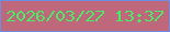 文字の大きさ：5、枠の色：6c8fe2、背景の色：bf677b、文字の色：4aea69 無料ブログパーツのブログ時計
