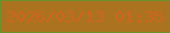 文字の大きさ：5、枠の色：6c912d、背景の色：ab7320、文字の色：cf651f 無料ブログパーツのブログ時計