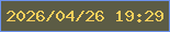 文字の大きさ：1、枠の色：6c92ee、背景の色：5c5c45、文字の色：fad05b 無料ブログパーツのブログ時計
