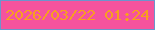 文字の大きさ：3、枠の色：6c94cc、背景の色：f5539d、文字の色：f89f1f 無料ブログパーツのブログ時計