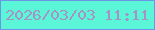 文字の大きさ：2、枠の色：6c94e7、背景の色：5bf5d8、文字の色：a692c5 無料ブログパーツのブログ時計