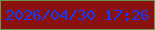 文字の大きさ：4、枠の色：6c974d、背景の色：891110、文字の色：0e3bfc 無料ブログパーツのブログ時計