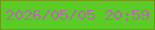 文字の大きさ：3、枠の色：6c9a17、背景の色：5bcc26、文字の色：b768ae 無料ブログパーツのブログ時計