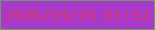 文字の大きさ：5、枠の色：6c9d64、背景の色：a73aca、文字の色：d83868 無料ブログパーツのブログ時計
