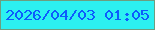 文字の大きさ：2、枠の色：6c9e80、背景の色：2cf0f1、文字の色：0d5cfd 無料ブログパーツのブログ時計