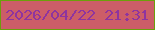 文字の大きさ：1、枠の色：6c9f0b、背景の色：cc5d68、文字の色：8e349f 無料ブログパーツのブログ時計